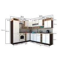 Bucatarie de Colt COSSY NEW ST. 230-260 Wenge / Decor K365